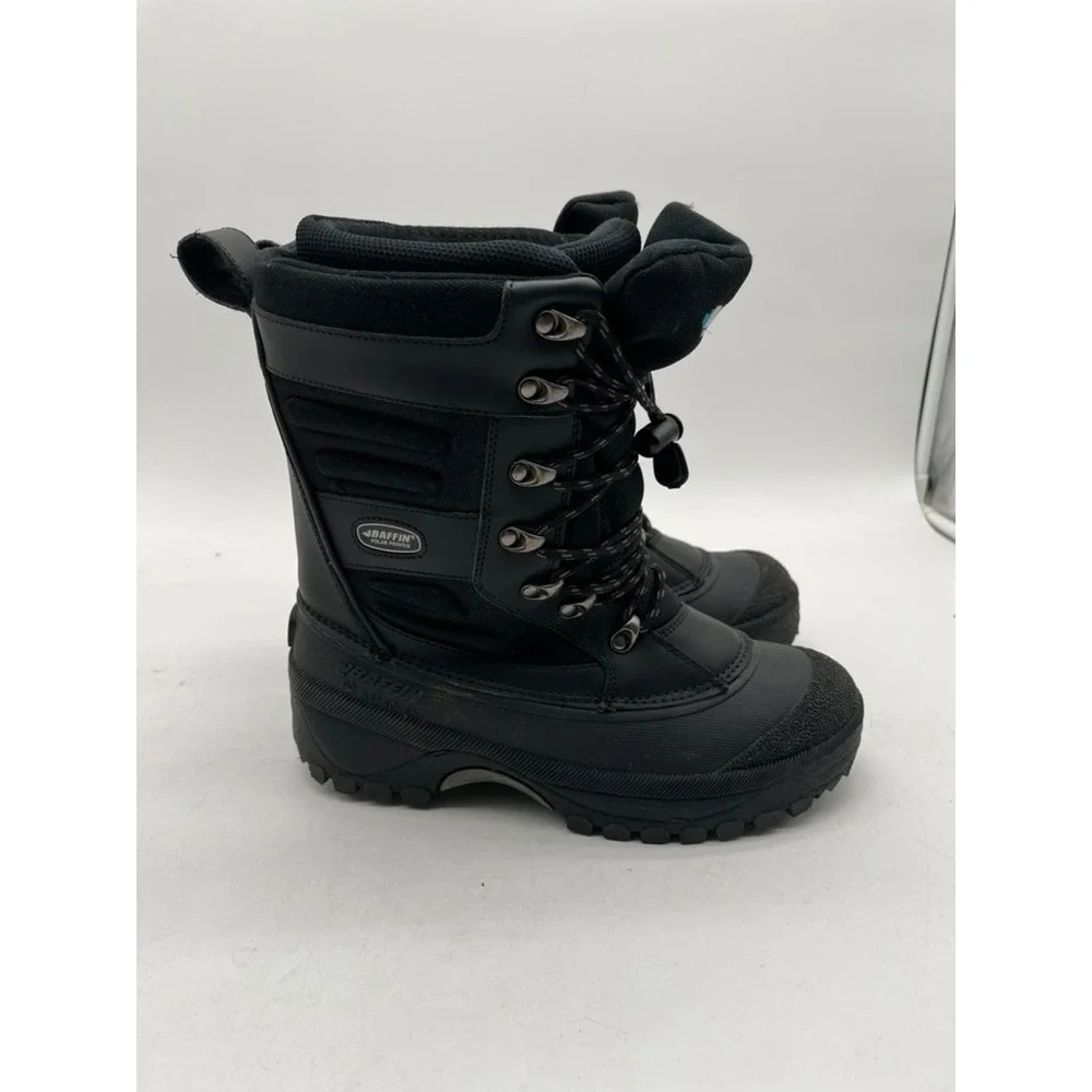 Baffin Polar Proven Young Crossfire Boys Black Snow Boots‎ Size 6